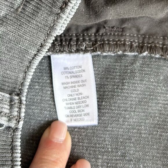 Loft Pants Women 12/31 Gray Corduroy Boyfriend 5Pocket Relaxed Comfy Casual Boho - Picture 5 of 9
